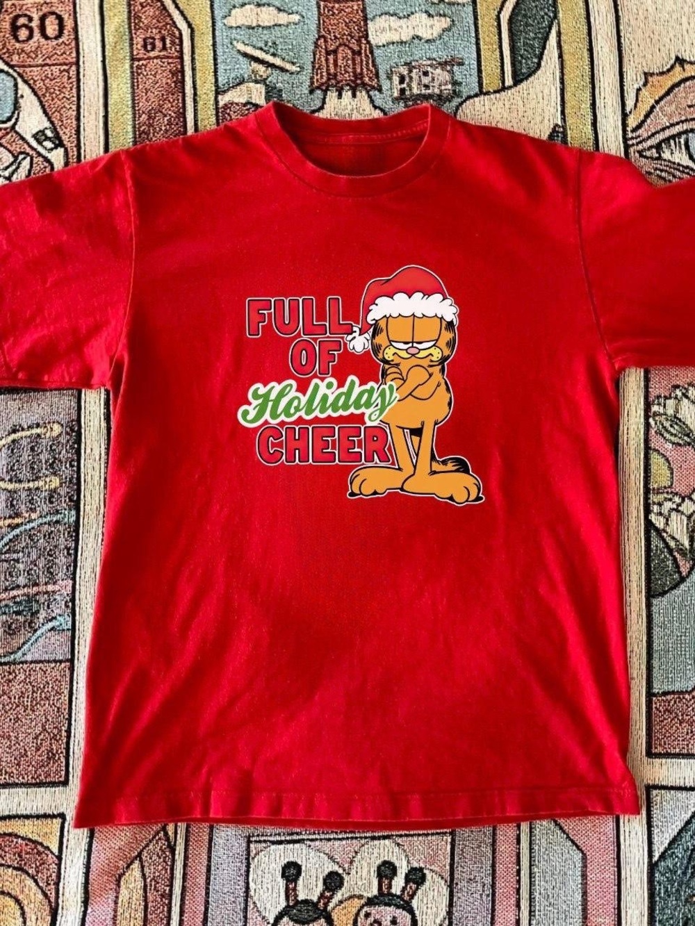 Gildan Red Garfield 'Full of Holiday Cheer' Graphic Tee